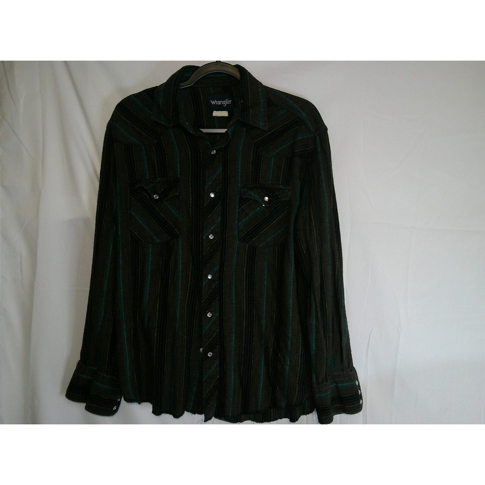 Vintage Wrangler Western Striped Flannel Long Sleeve Pearl Snap Shirt Women's